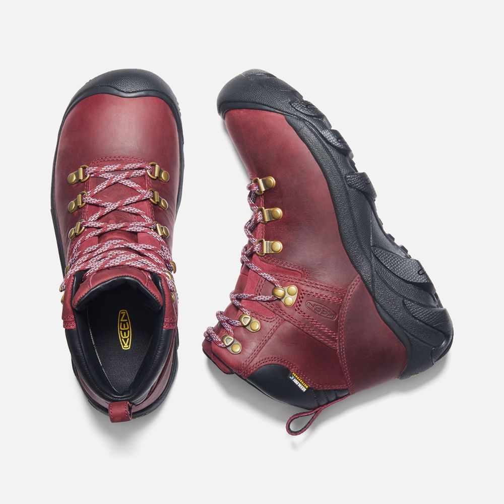 Botas de Seguridad Keen Mexico Rojos Oscuro - Mujer Pyrenees - NO8749263